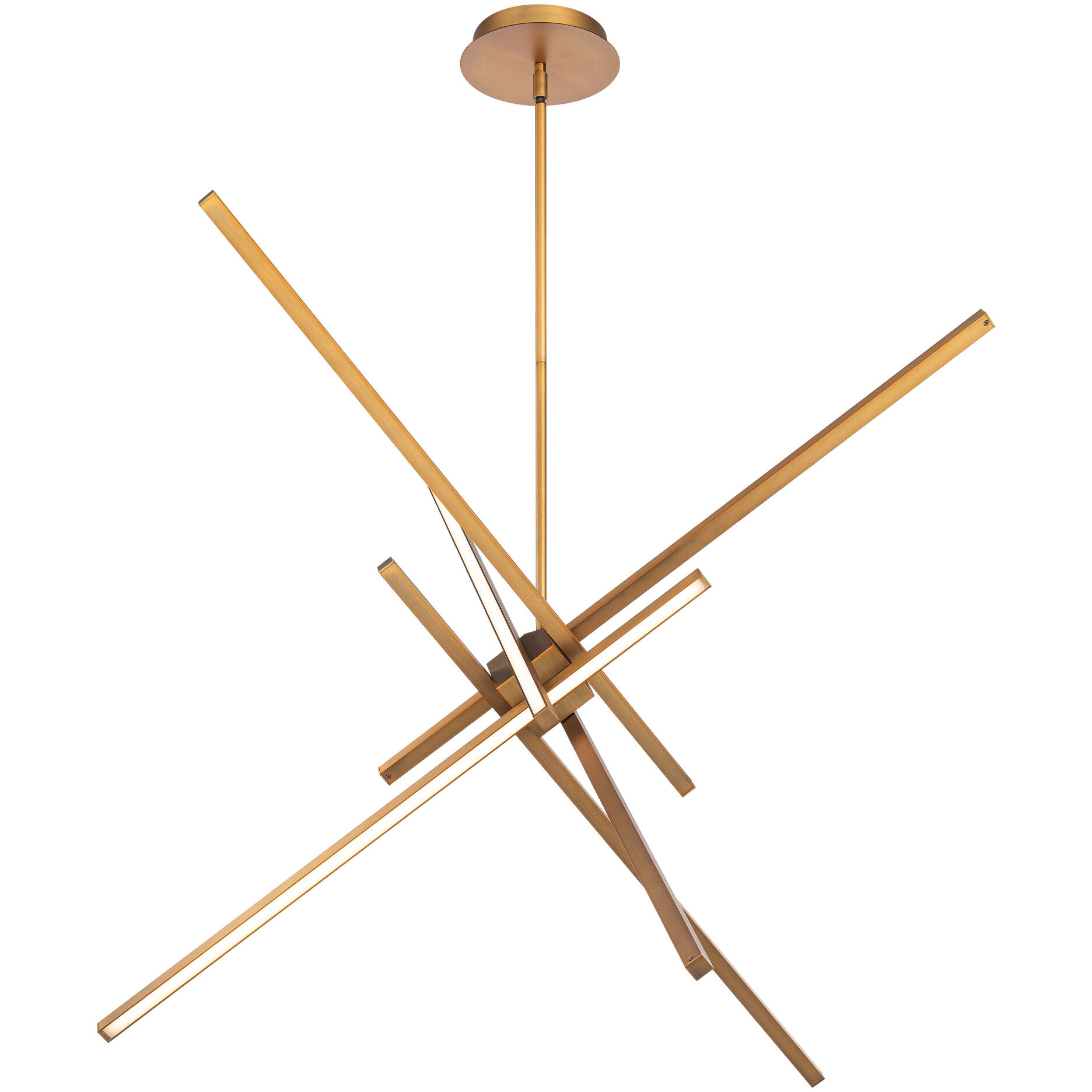 Parallax LED 39 inch Aged Brass Pendant Ceiling Light in