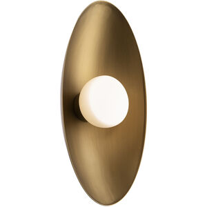 Glamour 1 Light Aged Brass Wall Sconce Wall Light in 3500K