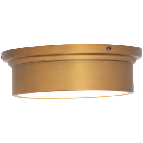 York LED 8 inch Aged Brass Flush Mount Ceiling Light, dweLED