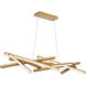 Parallax Linear Pendant Ceiling Light in Aged Brass, dweLED