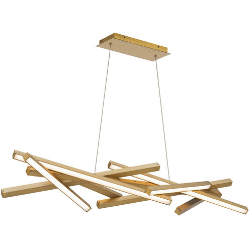 Parallax Linear Pendant Ceiling Light in Aged Brass, dweLED