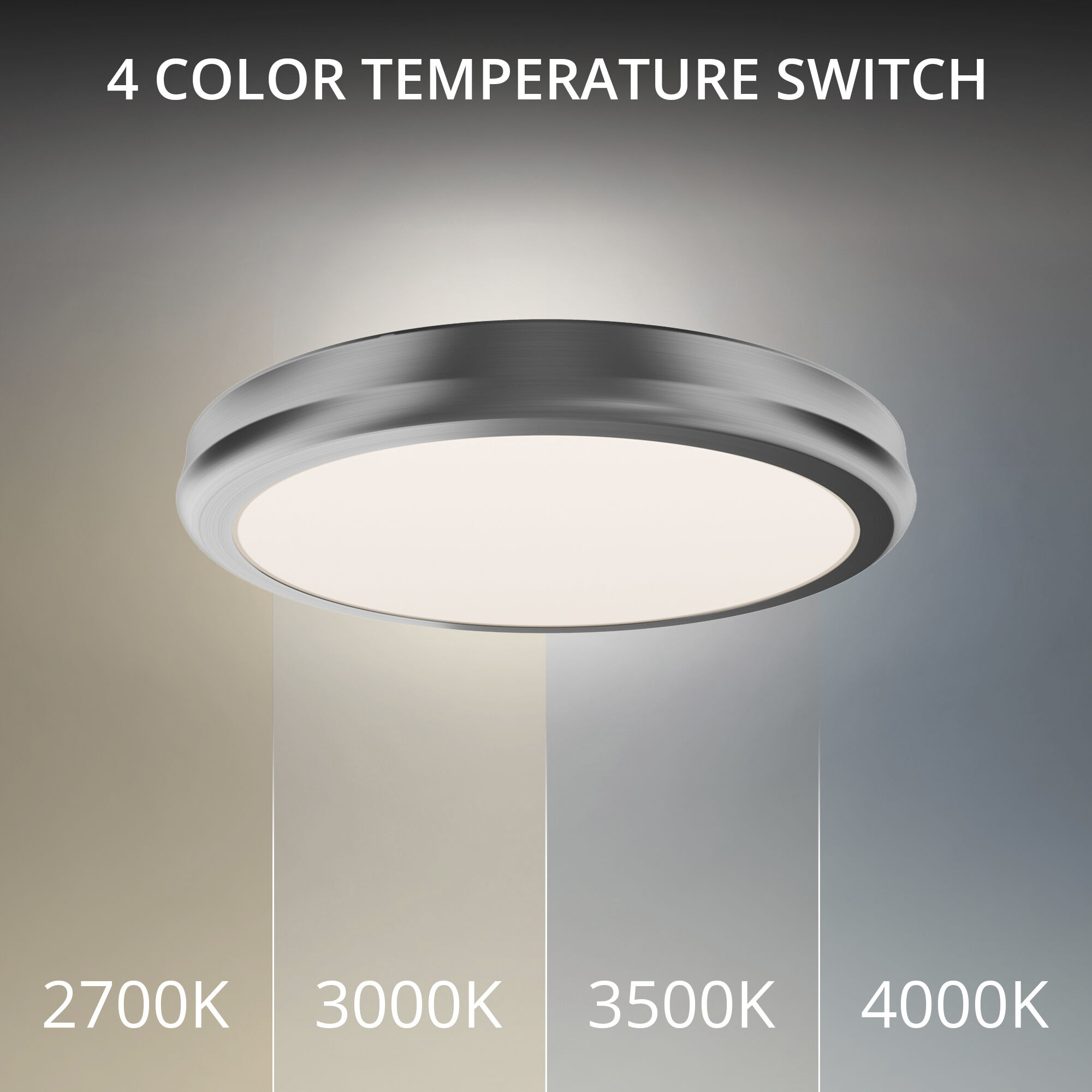 Parthenon LED 10 inch Brushed Nickel Flush Mount Ceiling Light in 4000K, dweLED