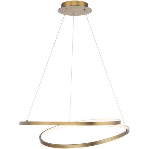 Marques LED 28 inch Aged Brass Pendant Ceiling Light, dweLED