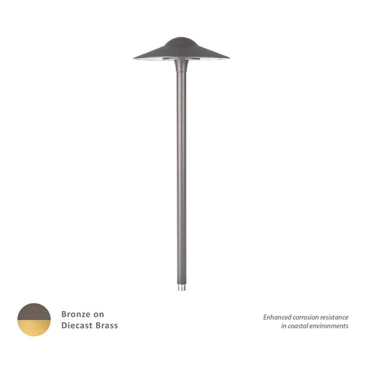 Canopy 12 6.5 watt Solid Brass Coated in Bronze Path Lighting in 2700K, Bronzed Brass, Path and Area Light, WAC Landscape