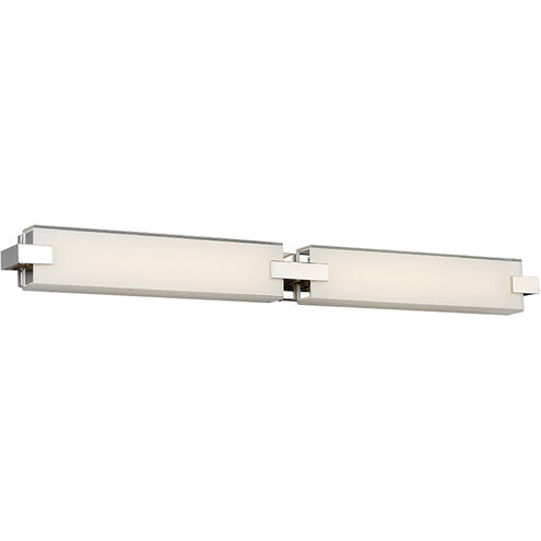 Bliss LED 36 inch Polished Nickel Bath Vanity & Wall Light in 2700K, dweLED