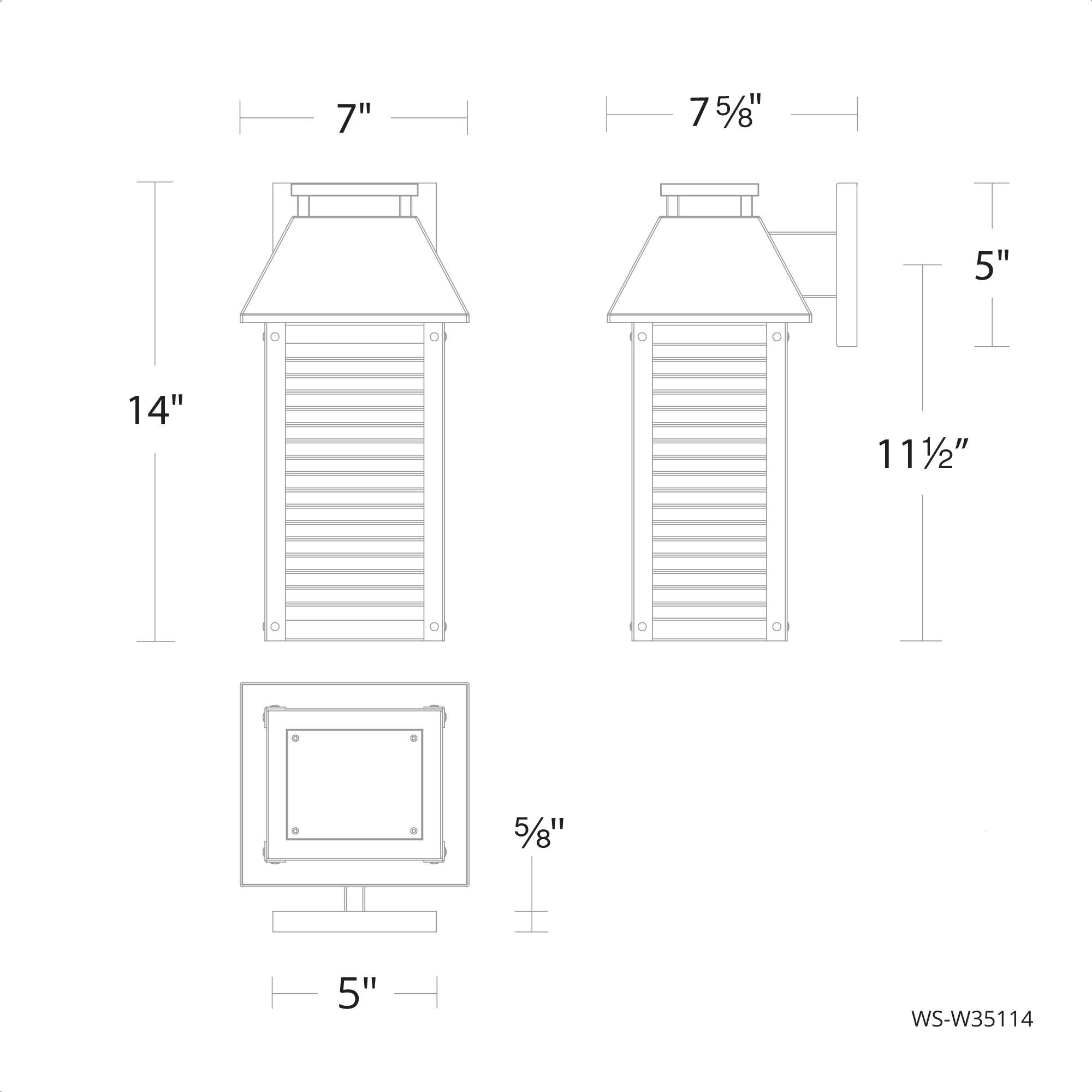 Faulkner LED 14 inch Black Outdoor Wall Light, dweLED