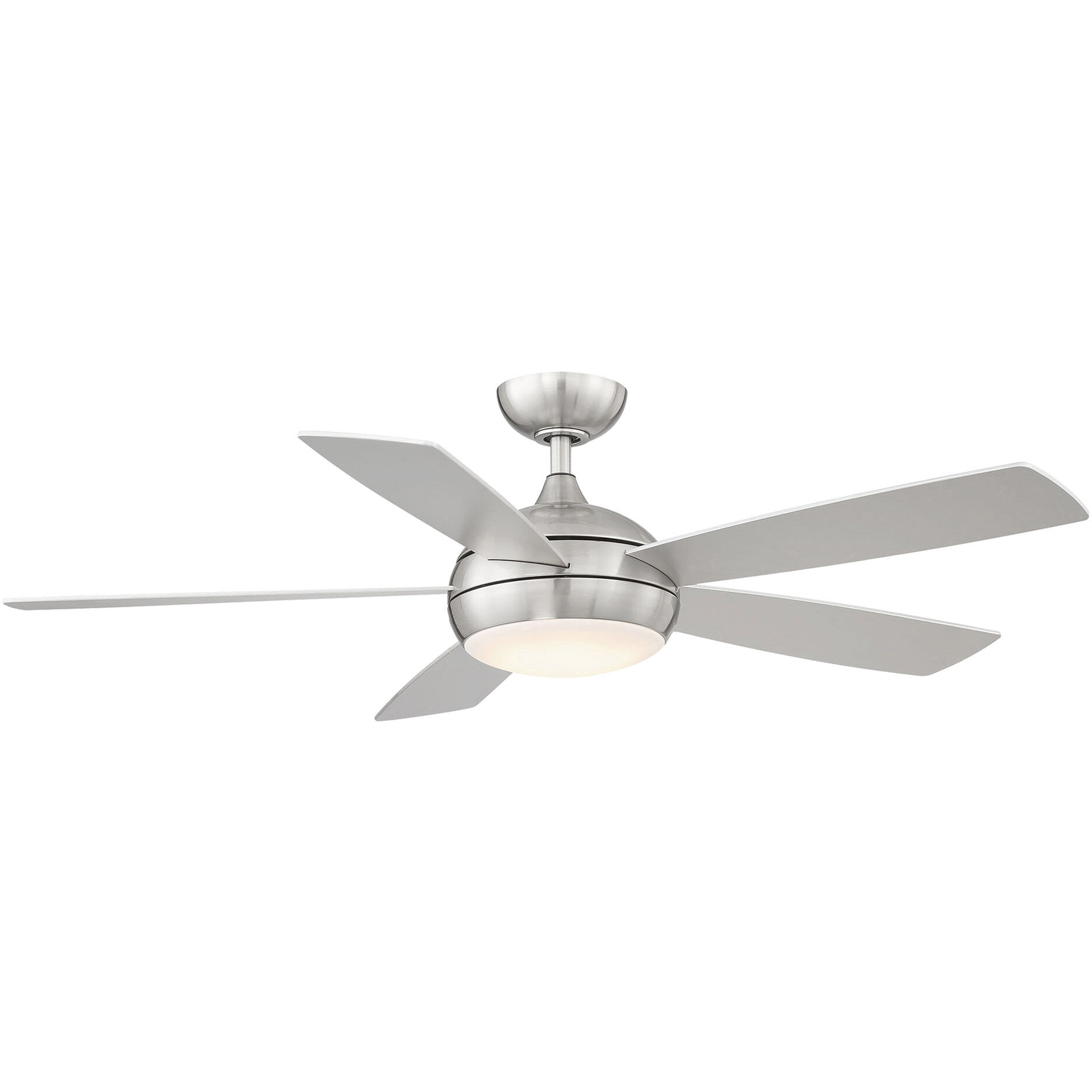 Odyssey 52 inch Brushed Nickel Downrod Ceiling Fans, Smart Fan