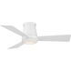 Hug 44 inch Matte White Flush Mount Ceiling Fans, Smart Fan