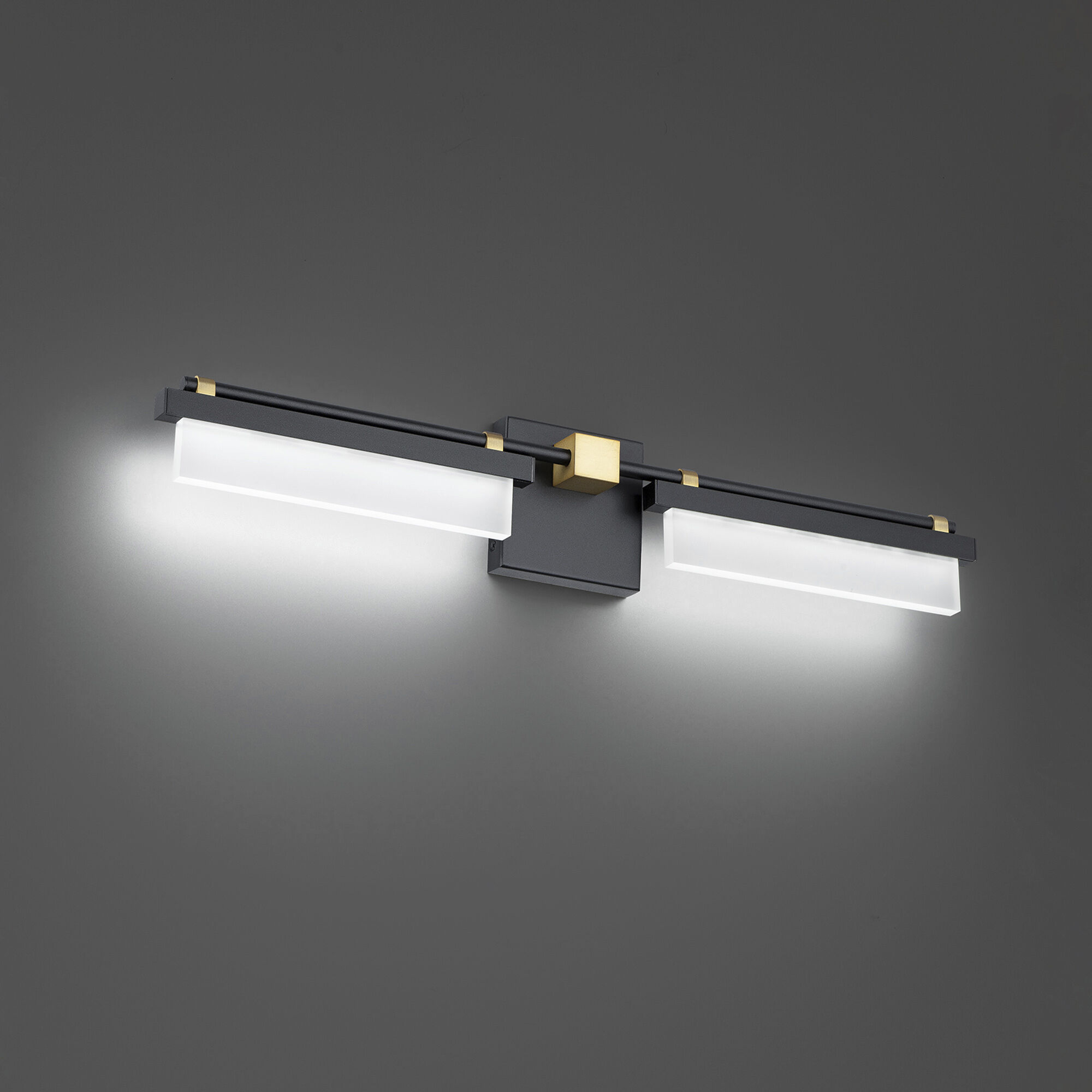 Two Fold LED 27 inch Black Aged Brass Bath Vanity & Wall Light, dweLED