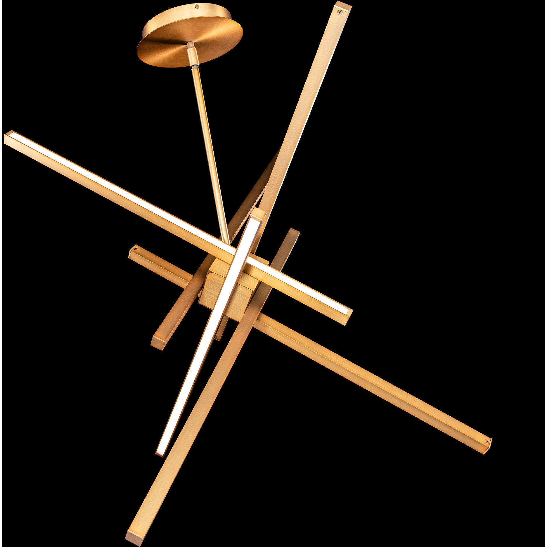 Parallax LED 39 inch Aged Brass Pendant Ceiling Light in 39in, dweLED