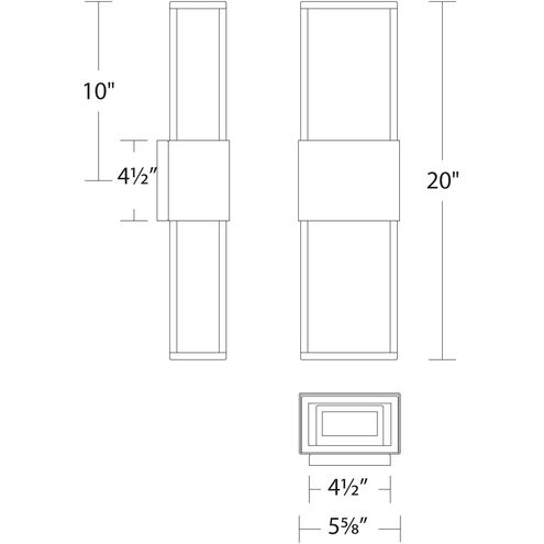 Nightvision LED 20 inch Black Gold Outdoor Wall Light, dweLED