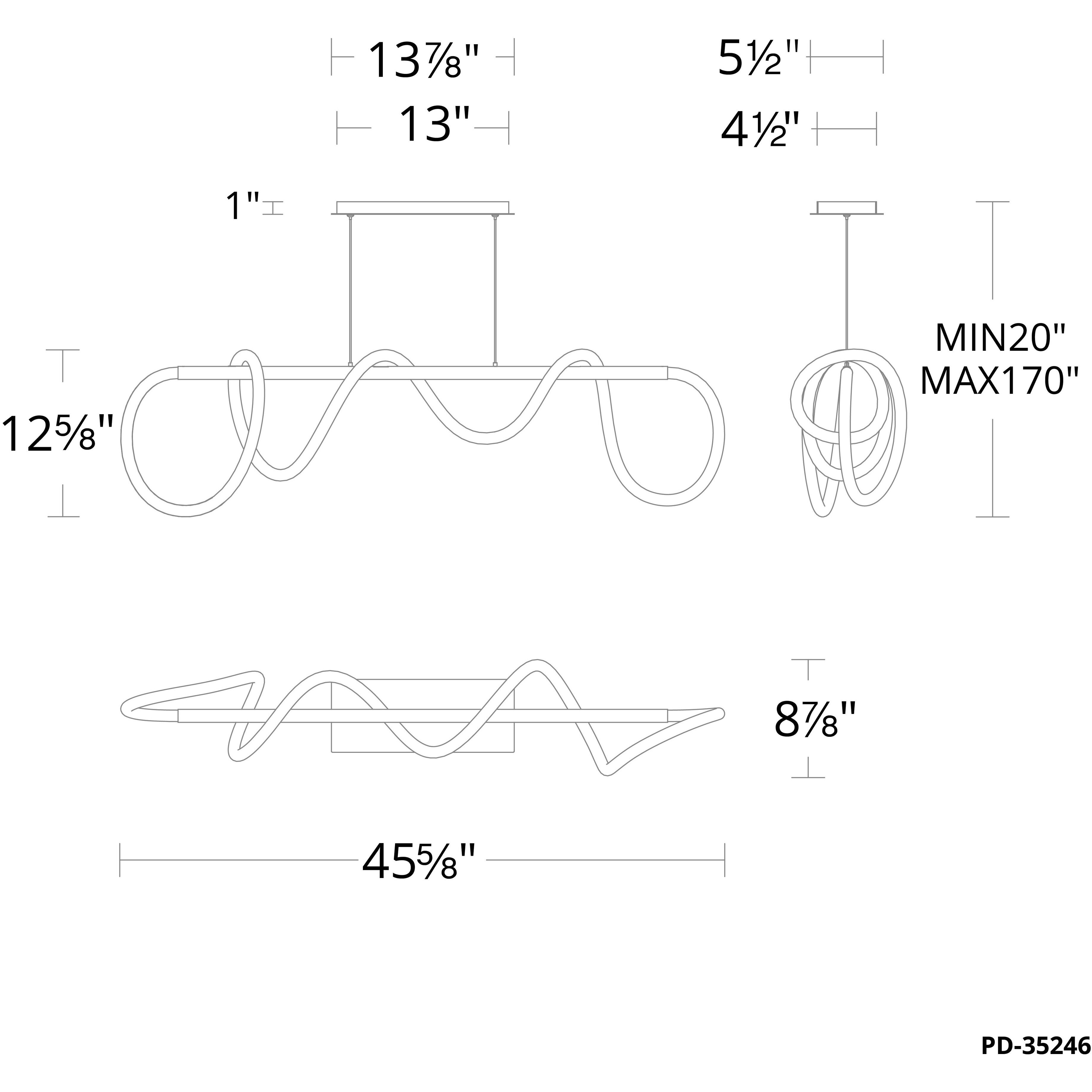 Tightrope Linear Pendant Ceiling Light, dweLED
