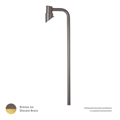 Miniature 12 7 watt Solid Brass Coated in Bronze Path Lighting in 2700K, Bronzed Brass, Path and Area Light, WAC Landscape