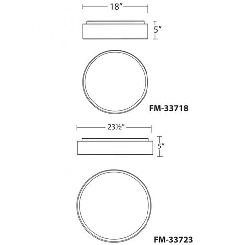 Corso LED 18 inch Brushed Aluminum Flush Mount Ceiling Light, dweLED