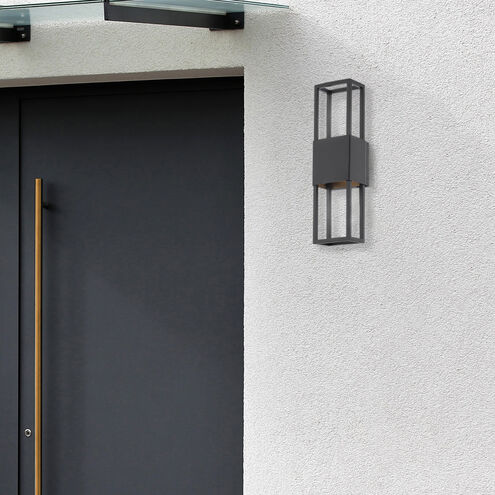 Nightvision LED 20 inch Black Gold Outdoor Wall Light, dweLED