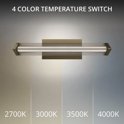 Boulevard LED 18 inch Aged Brass Bath Vanity & Wall Light in 4000K, dweLED