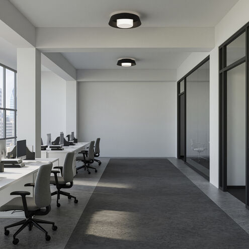 Chapeau LED 16 inch Black Flush Mount Ceiling Light in 2700K, dweLED