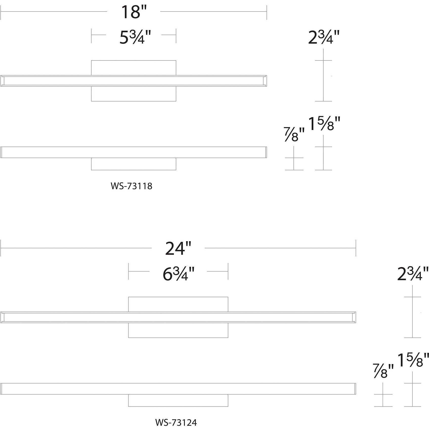Parallax LED 24 inch Chrome Bath Vanity & Wall Light, dweLED