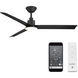 Flair 56 inch Matte Black with Matte White Blades Downrod Ceiling Fan