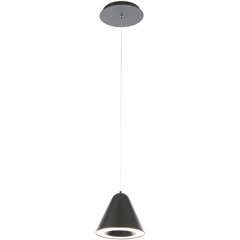 Kone LED 6.5 inch Black Mini-Pendant Ceiling Light, dweLED