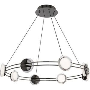 Bracelet LED 32.25 inch Black Chrome Pendant Ceiling Light in 3500K, Black/Chrome, dweLED