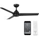 Mocha 54 inch Matte Black Downrod Ceiling Fans, Smart Fan