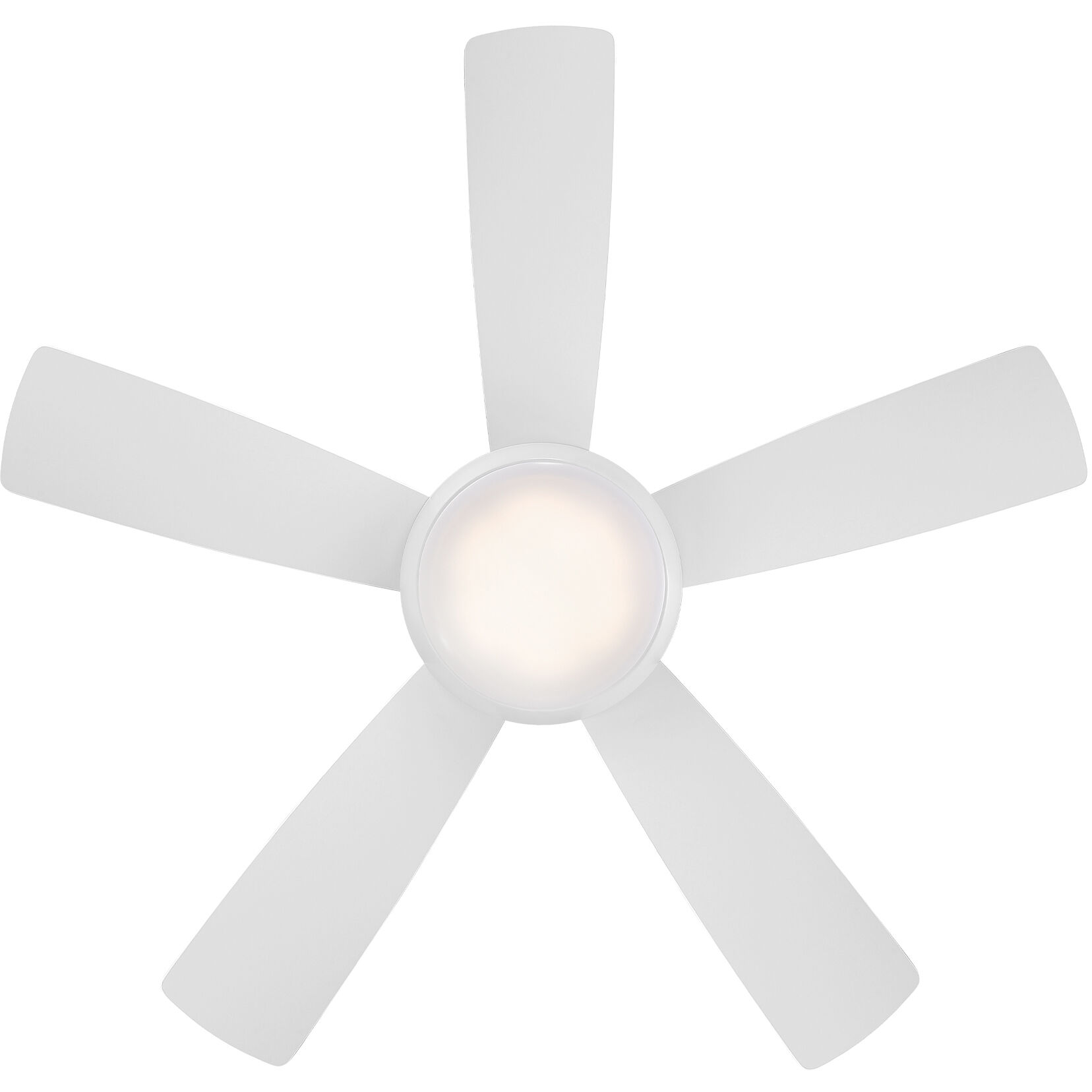 Odyssey 44 inch Matte White Flush Mount Ceiling Fans, Smart Fan