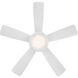 Odyssey 44 inch Matte White Flush Mount Ceiling Fans, Smart Fan