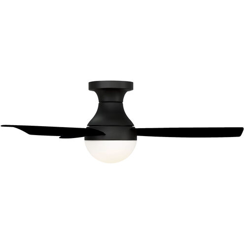 Orb 44 inch Matte Black Flush Mount Ceiling Fans, Smart Fan