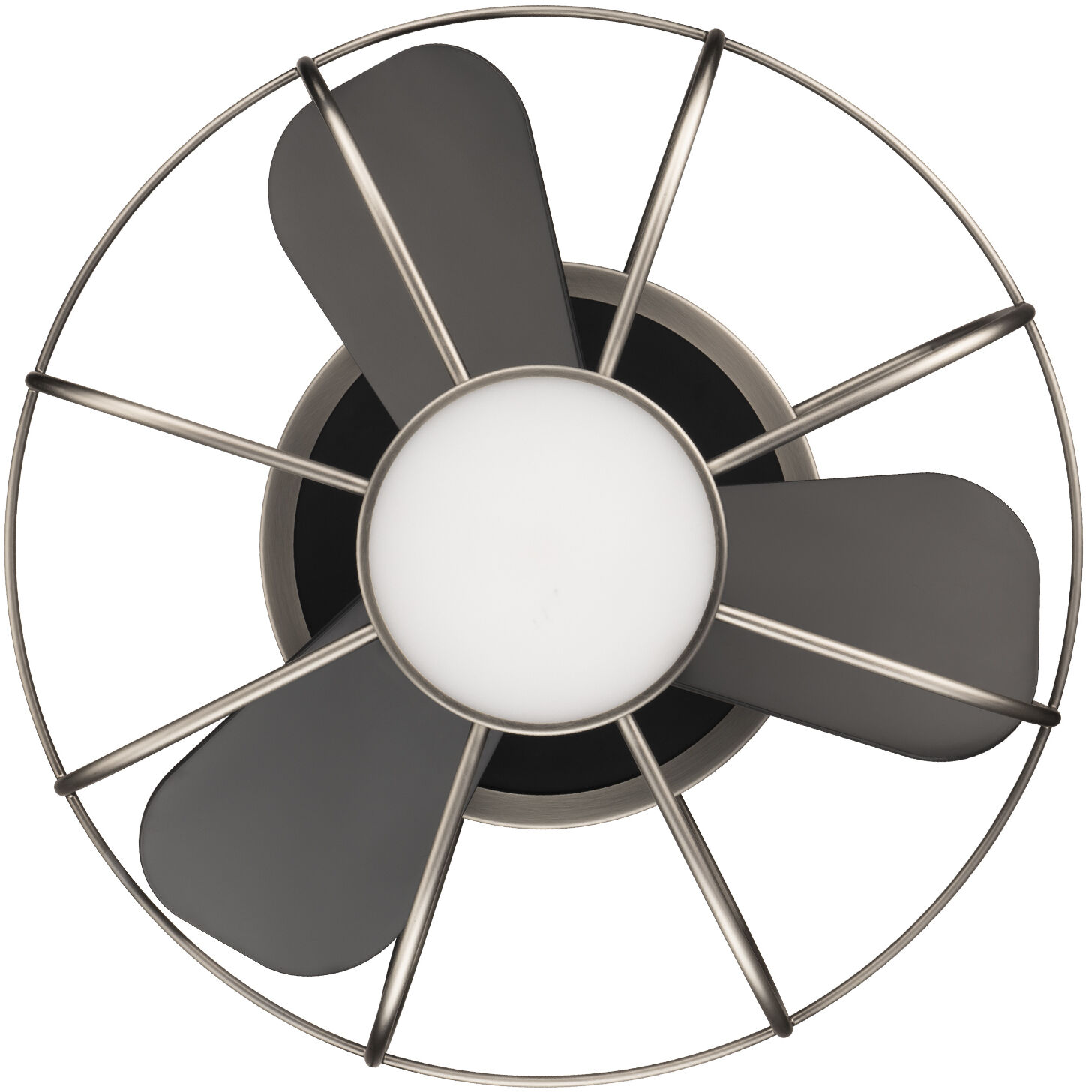 Aella 22 inch Brushed Nickel Matte Black with Matte Black Blades Flush Mount Ceiling Fans