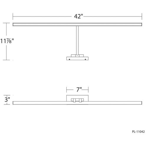 Reed 29.80 watt 42 inch Brushed Nickel Picture Light Wall Light, dweLED