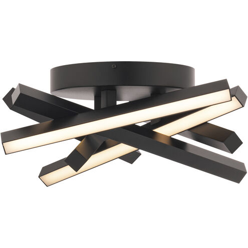 Parallax 1 Light 15 inch Black Flush Mount Ceiling Light in 3500K