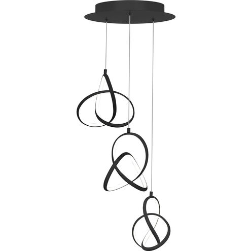 Vornado LED 12 inch Black Multi-Light Pendant Ceiling Light, dweLED