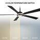 Rotary 65 inch Matte Black Brushed Nickel with Matte Black Blades Downrod Ceiling Fans