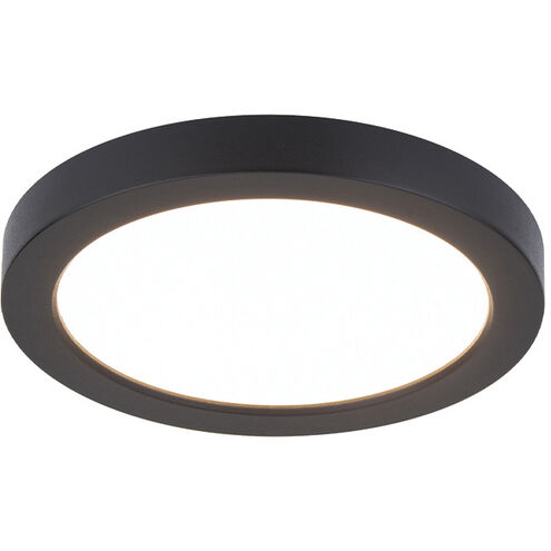Round LED 5.25 inch Black Flush Mount Ceiling Light in 3000K