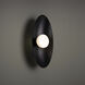 Glamour 1 Light Black Wall Sconce Wall Light in 3000K
