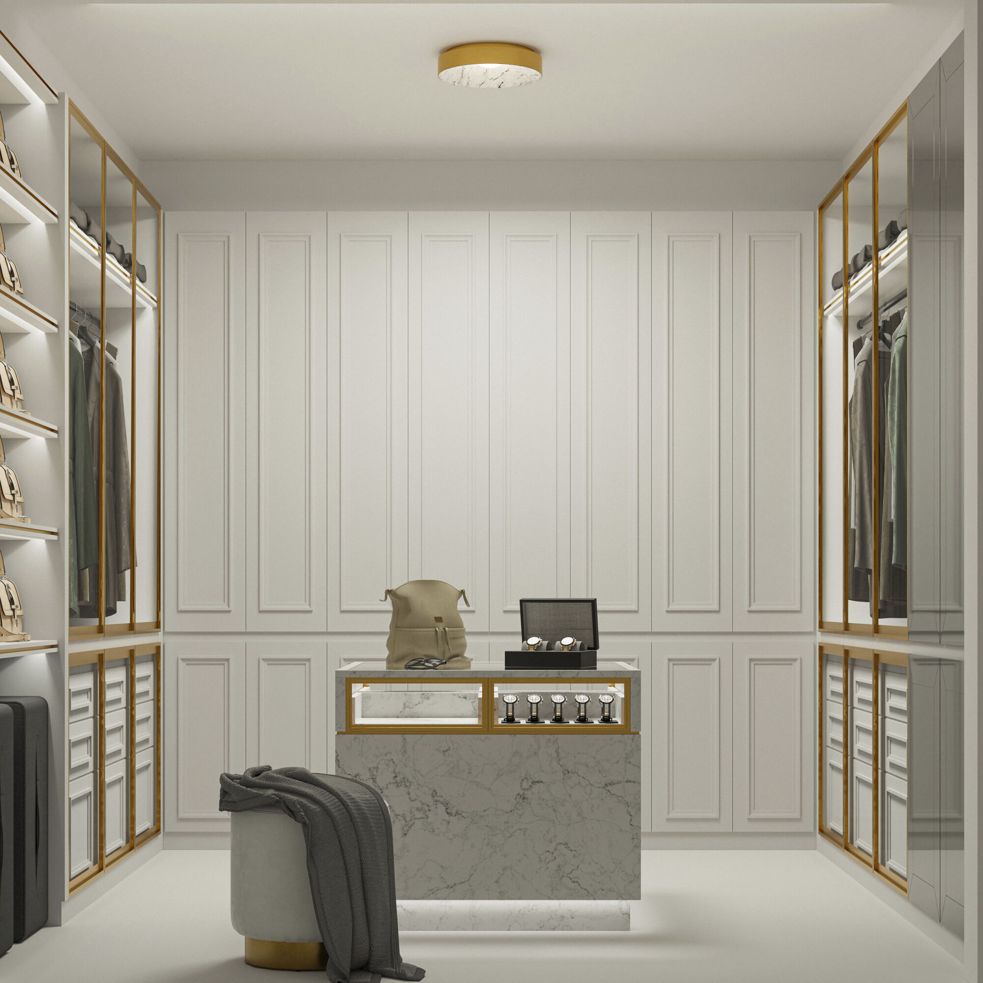 Crackle LED 14 inch Aged Brass Flush Mount Ceiling Light, dweLED