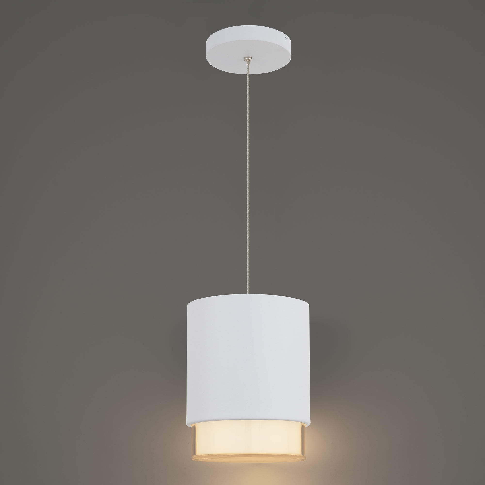 Cloak LED 6.75 inch White Pendant Ceiling Light in 3500K, dweLED