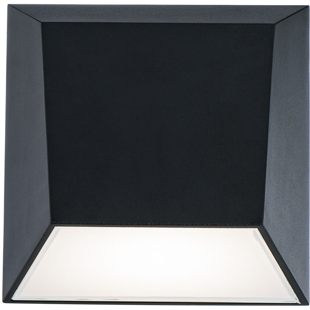 Atlantis LED 6 inch Black Outdoor Wall Light in 3500K, dweLED