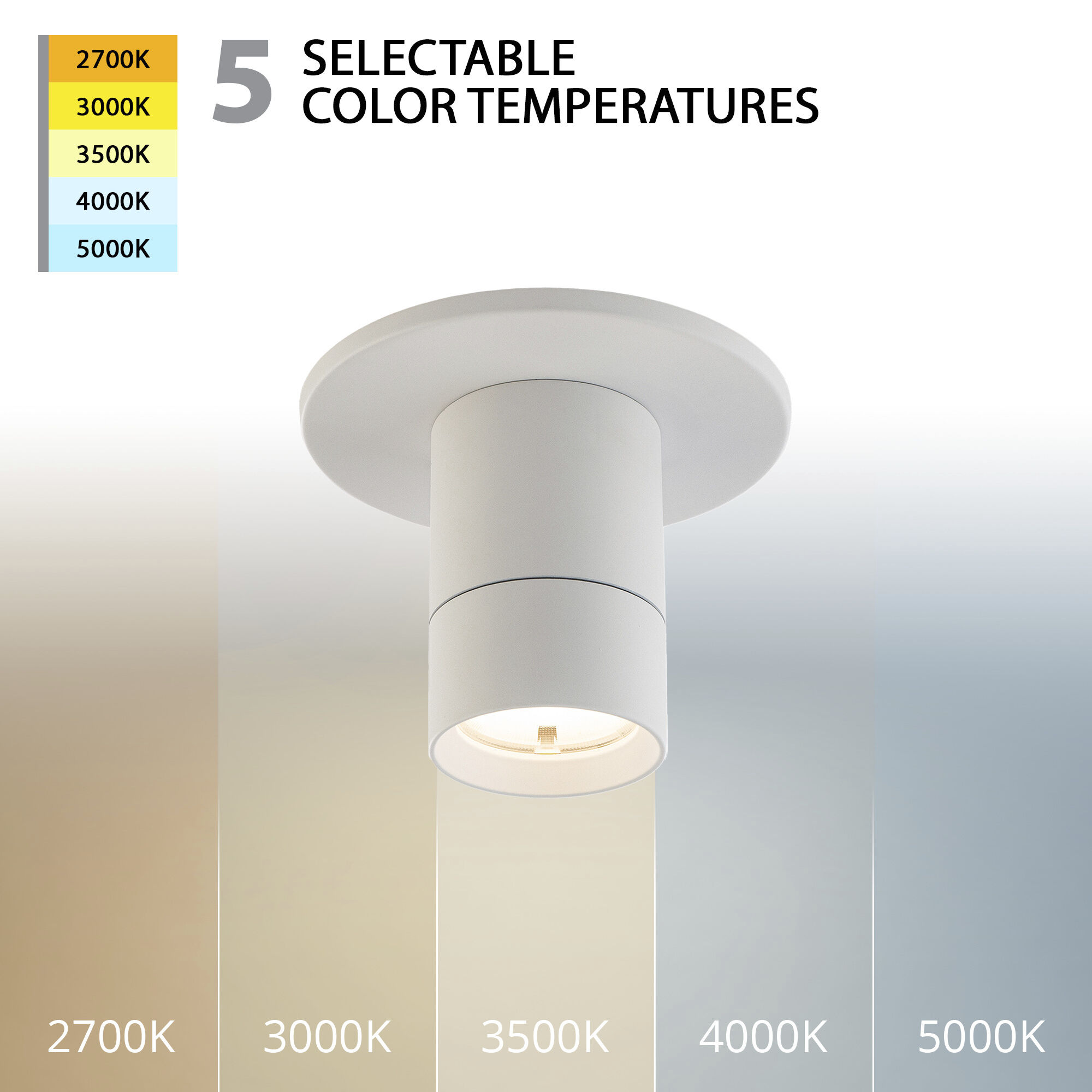 Twist N Lite LED Flush Mount in White