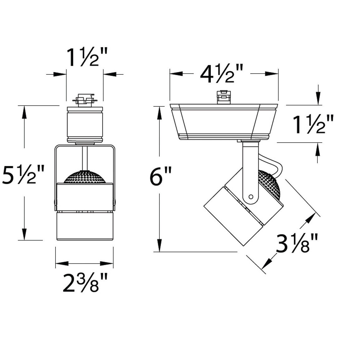 HT-809 1 Light 120 White J Track Fixture Ceiling Light, WAC Limited