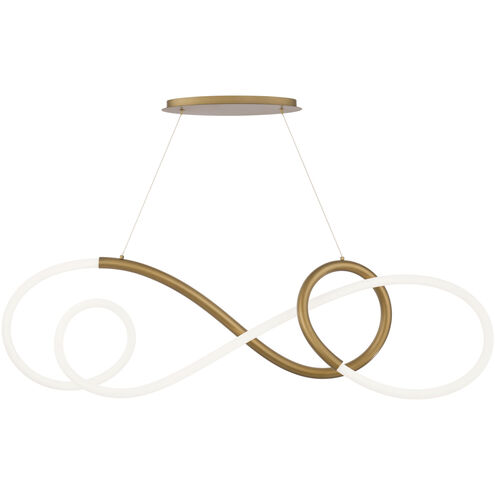 Solo 1 Light 48 inch Aged Brass Linear Chandelier Ceiling Light