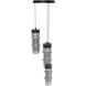 Kanister LED 4.63 inch Powder Coated Black Multi-Light Pendant Ceiling Light in Black Smoke Glass, dweLED