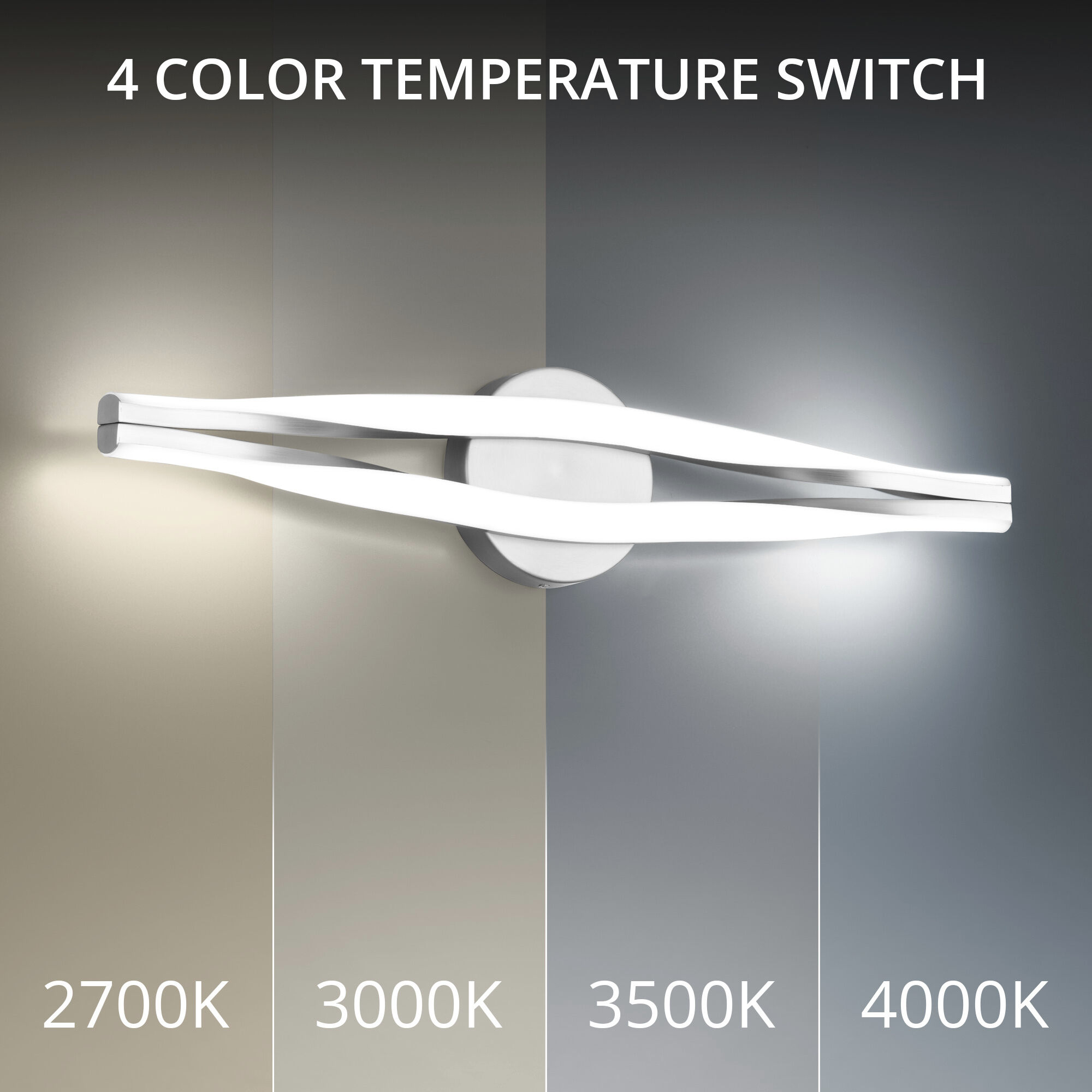 Jagger LED 26 inch Brushed Nickel Bath Vanity & Wall Light in 3000K, dweLED