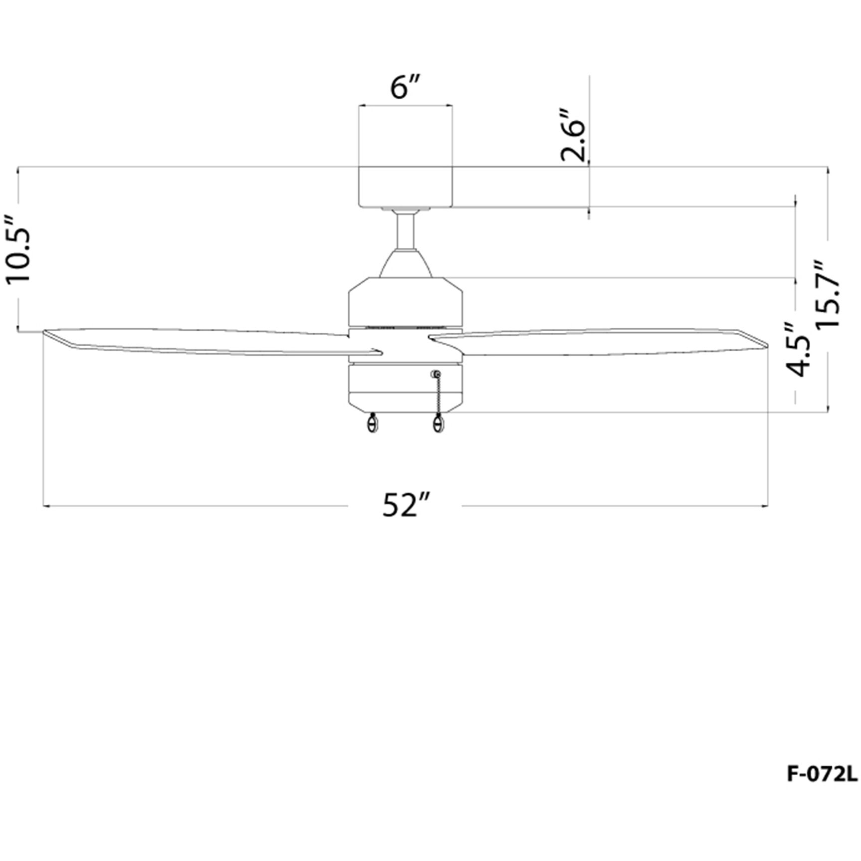 Atlantis 52 inch Matte White Downrod Ceiling Fans, WAC Fans Limited