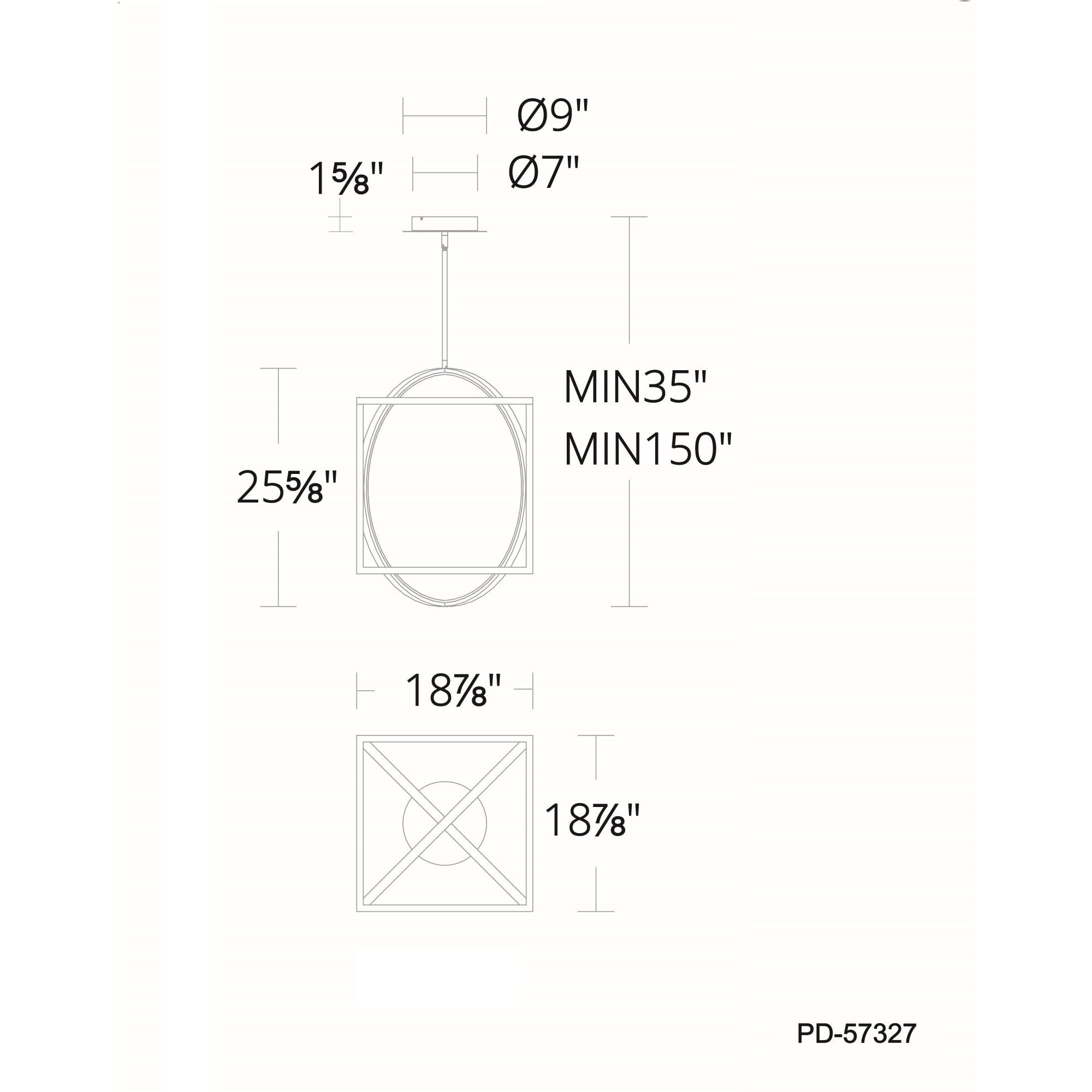 WAC Lighting PD-57327-BK Geometrix LED 18.88 inch Black