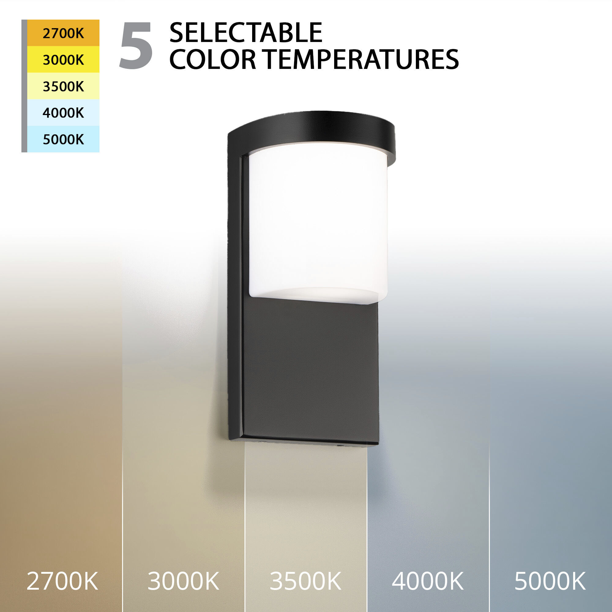 Midtown LED 15 inch Black Outdoor Wall Lighting in 2700-3000-3500-4000-5000K, WAC Limited