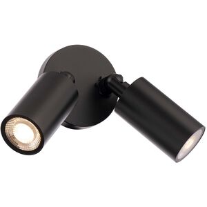 Cylinder 2 Light 5.06 inch Black Outdoor Wall Light