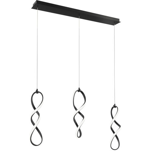 Interlace LED 16 inch Black Multi-Light Pendant Ceiling Light, dweLED