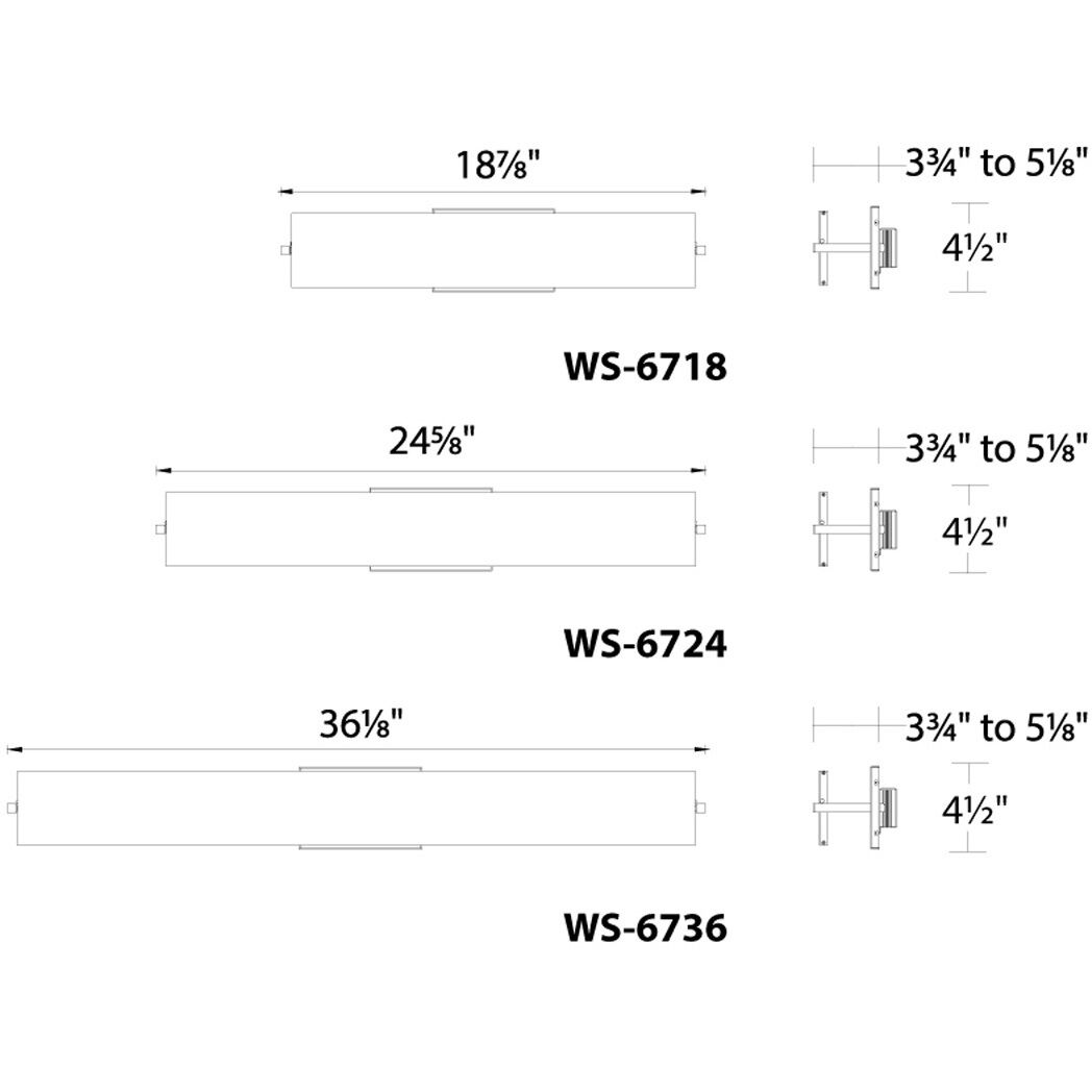 WAC Lighting WS-6718-30-AL Line LED 18 inch Brushed Aluminum Bath ...